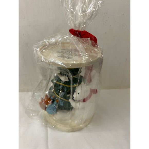 Bath and body Christmas Candle pedestal Polar Bear/Fox/ Tree new retired - Picture 2 of 6